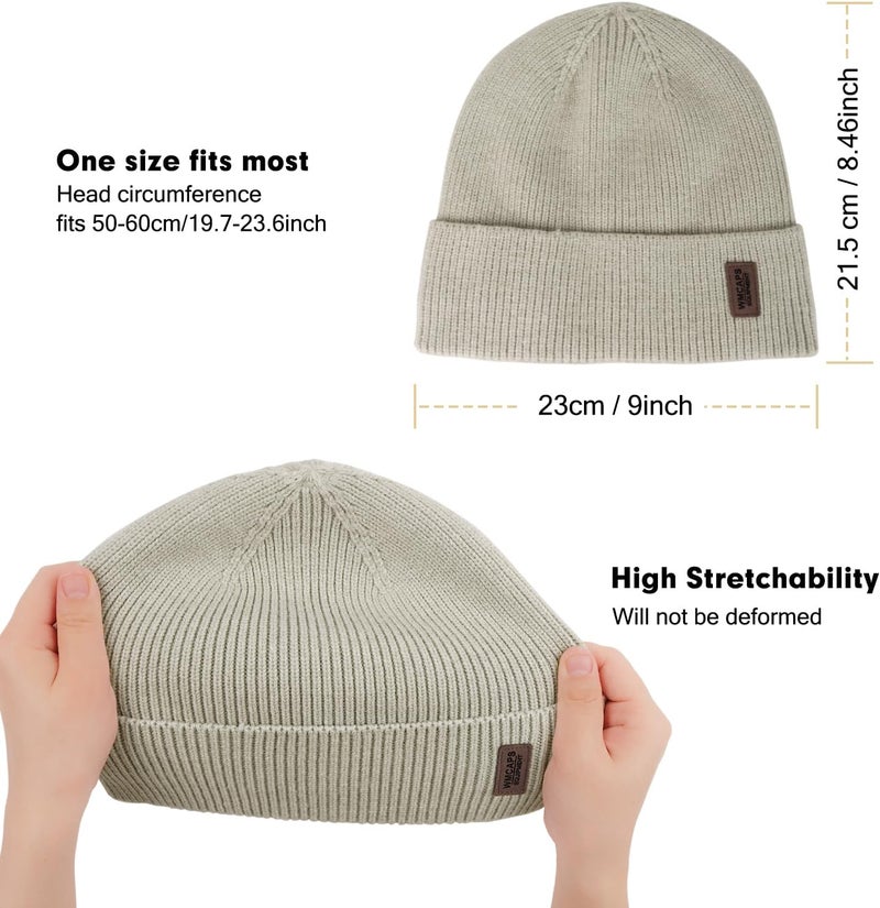 Wmcaps Winter Beanie for Men Women, Fleece Lined Beanie Soft Warm Knit Hat Ski Stocking Cuffed Cap - Image 2